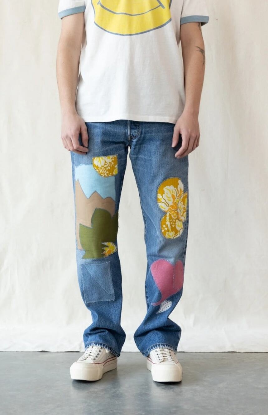 RE/DONE x Levis Patched Up 501 Assorted Indigo/Floral Jeans